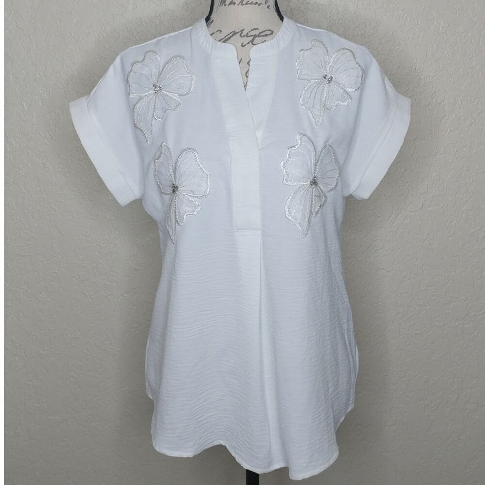 Ava & Grace‎ Floral Embellished Top Size S